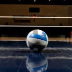 Volleyball Sits on Court