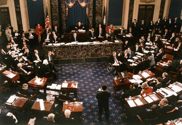 US Senate vote in the impeachment trial of US President Bill Clinton