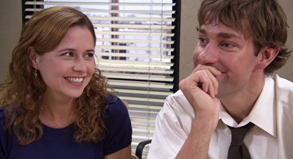 Pam (Jenna Fischer) and Jim Halpert (John Krasinski) from NBC's The Office