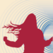Silhouette of someone with flowing hair