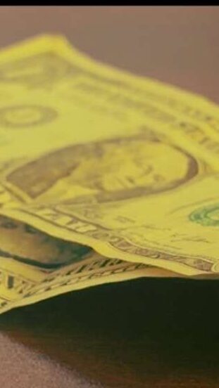A cinematic photo of money.