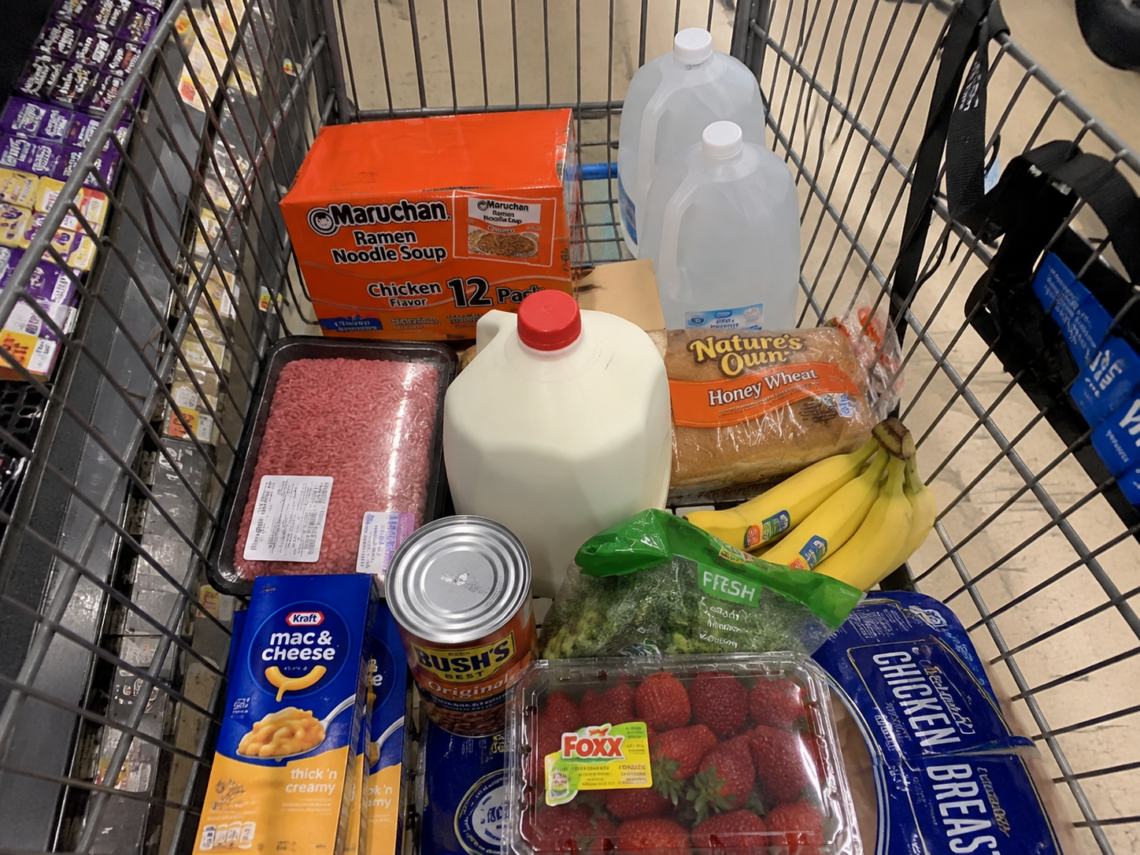 Groceries in Walmart.